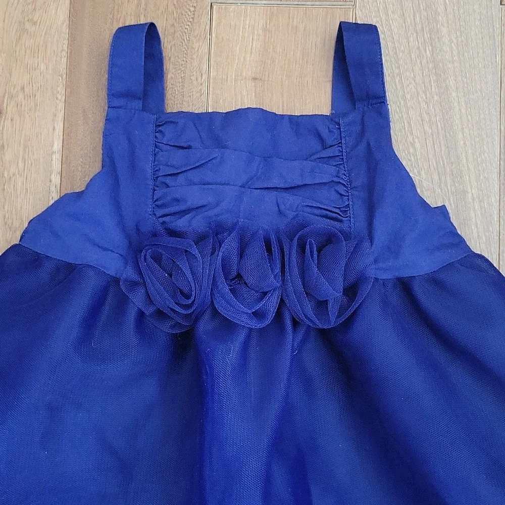 Girls Janie and Jack Stunning Deep Purple Tulle Rosette Formal Dress 18-24 month